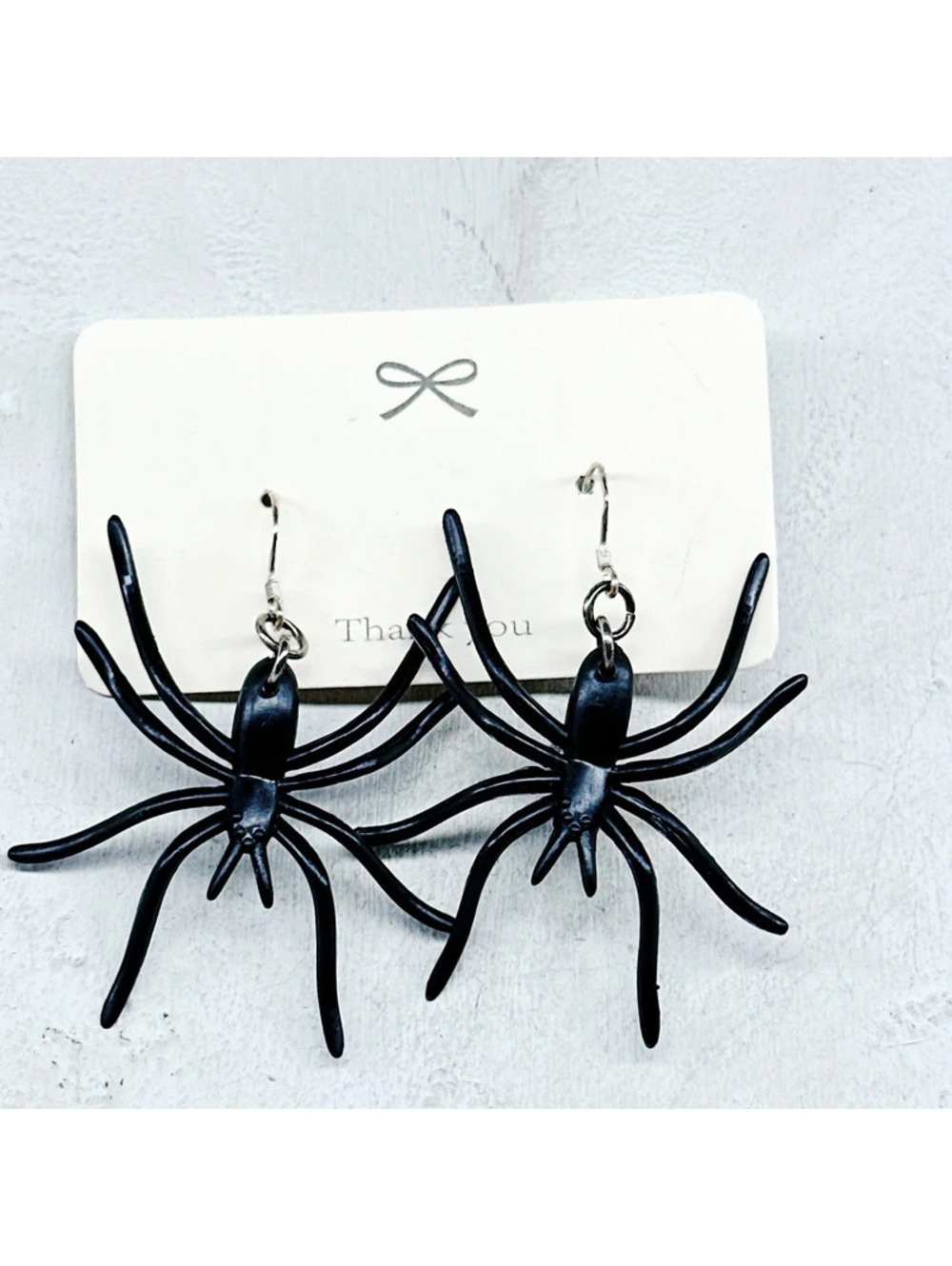 3158mc. Black Spider Earrings